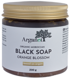 Marokkaanse zwarte zeep Oranjebloesem met arganolie – 200 g (Beldi)