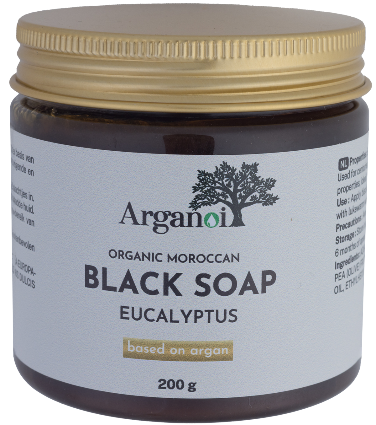 Organische zwarte zeep Eucalyptus 200g