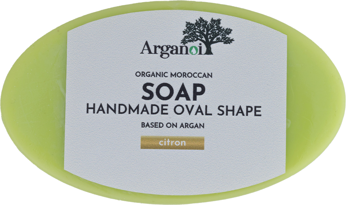 Organische argan zeep ovaal met citroen geur 90g